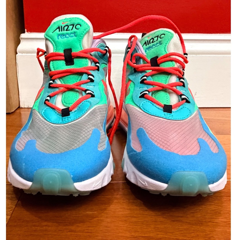 Nike Air Max 270 React Womens Multi-Color Electric Green AT6174-300 Size 9.5